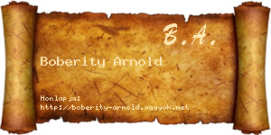 Boberity Arnold névjegykártya