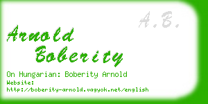 arnold boberity business card